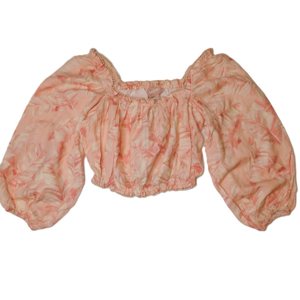 Show Me Your Mumu Claudia Crop Top in Pink Majestic Palm | Boho | EUC | M